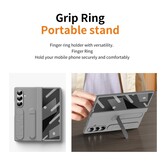 Samsung Galaxy Z Fold 7 Backcover hoes met Kickstand, Grip Ring en Comfortabele Polsband - Grijs