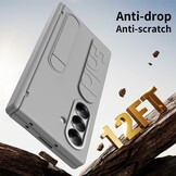 Samsung Galaxy Z Fold 7 Backcover hoes met Kickstand, Grip Ring en Comfortabele Polsband - Grijs