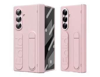 Lunso Samsung Galaxy Z Fold 7 backcover hoes met Kickstand & Polsband - Roze
