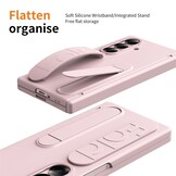 Samsung Galaxy Z Fold 7 Backcover hoes met Kickstand, Grip Ring en Comfortabele Polsband - Roze