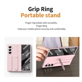Samsung Galaxy Z Fold 7 Backcover hoes met Kickstand, Grip Ring en Comfortabele Polsband - Roze