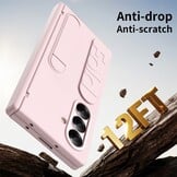 Samsung Galaxy Z Fold 7 Backcover hoes met Kickstand, Grip Ring en Comfortabele Polsband - Roze