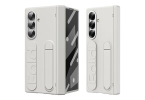 Lunso Samsung Galaxy Z Fold 7 backcover hoes met Kickstand & Polsband - Beige