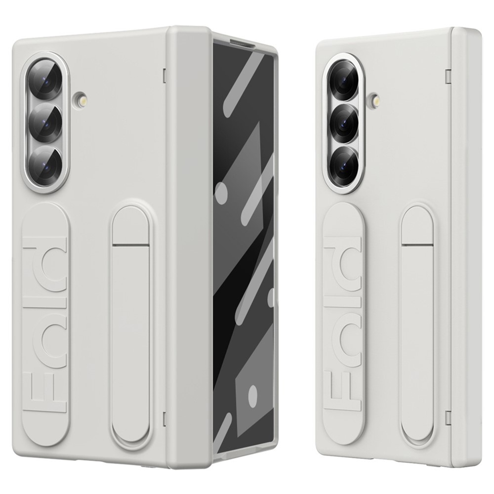 Samsung Galaxy Z Fold 7 Backcover hoes met Kickstand, Grip Ring en Comfortabele Polsband - Beige