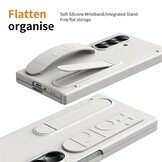 Samsung Galaxy Z Fold 7 Backcover hoes met Kickstand, Grip Ring en Comfortabele Polsband - Beige