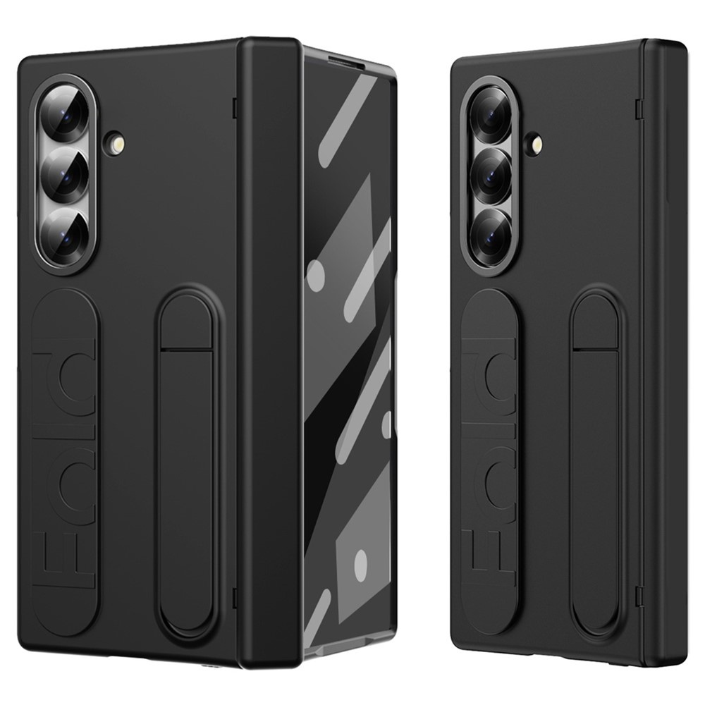 Samsung Galaxy Z Fold 7 Backcover hoes met Kickstand, Grip Ring en Comfortabele Polsband - Zwart