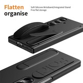 Samsung Galaxy Z Fold 7 Backcover hoes met Kickstand, Grip Ring en Comfortabele Polsband - Zwart