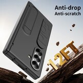 Samsung Galaxy Z Fold 7 Backcover hoes met Kickstand, Grip Ring en Comfortabele Polsband - Zwart