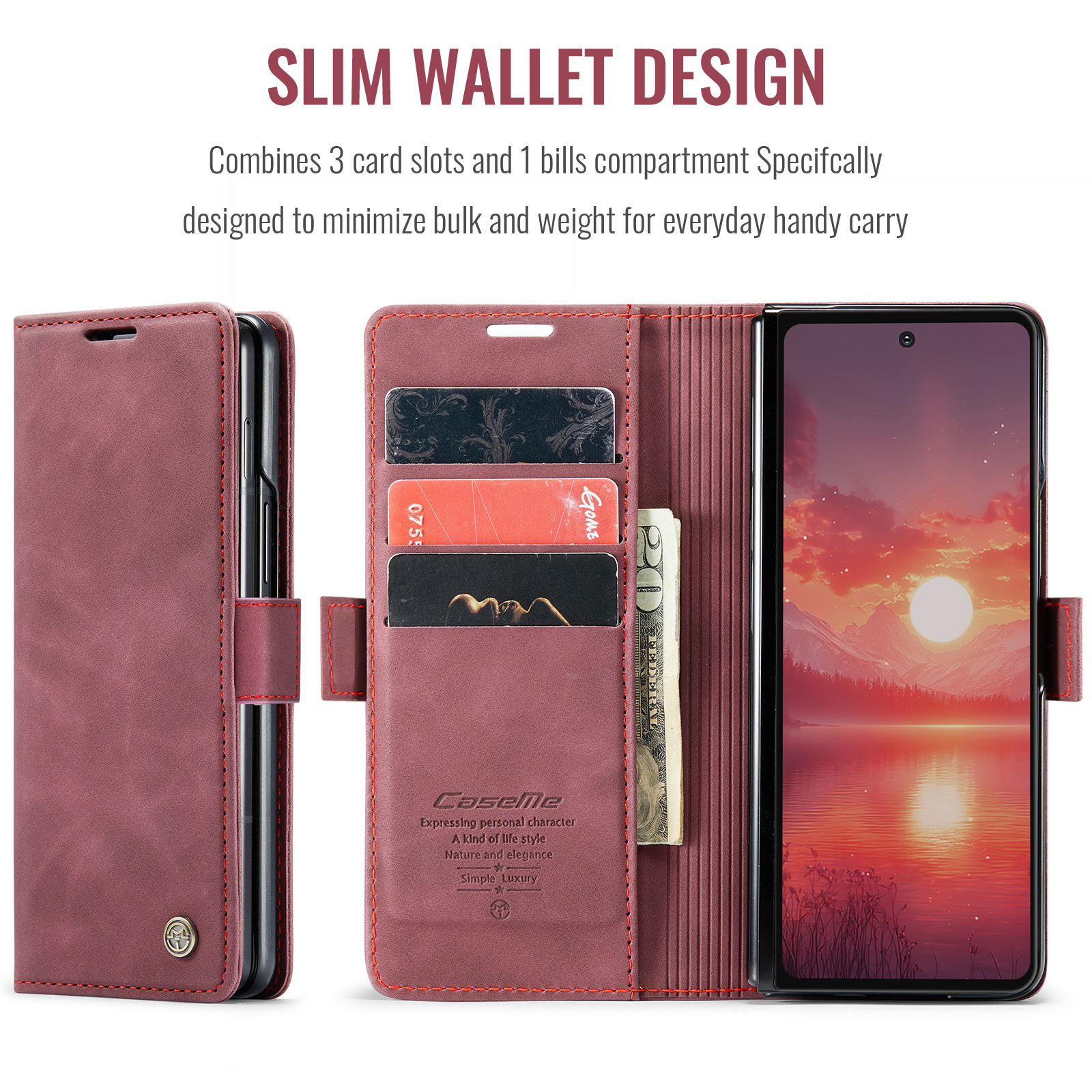 Samsung Galaxy Z Fold 7 bookcase stand hoes - Rood
