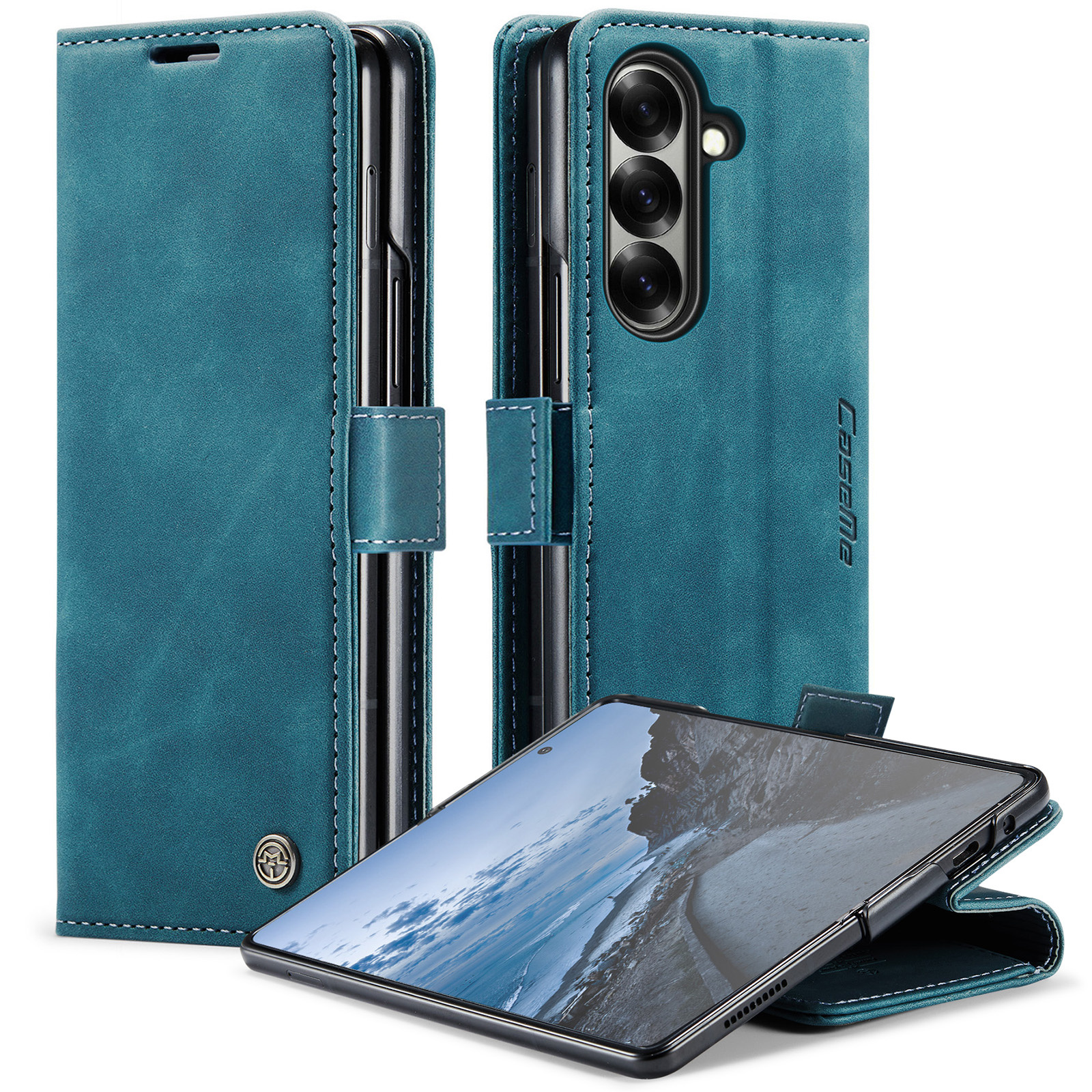 Caseme Samsung Galaxy Z Fold 7 bookcase stand hoes - Blauw