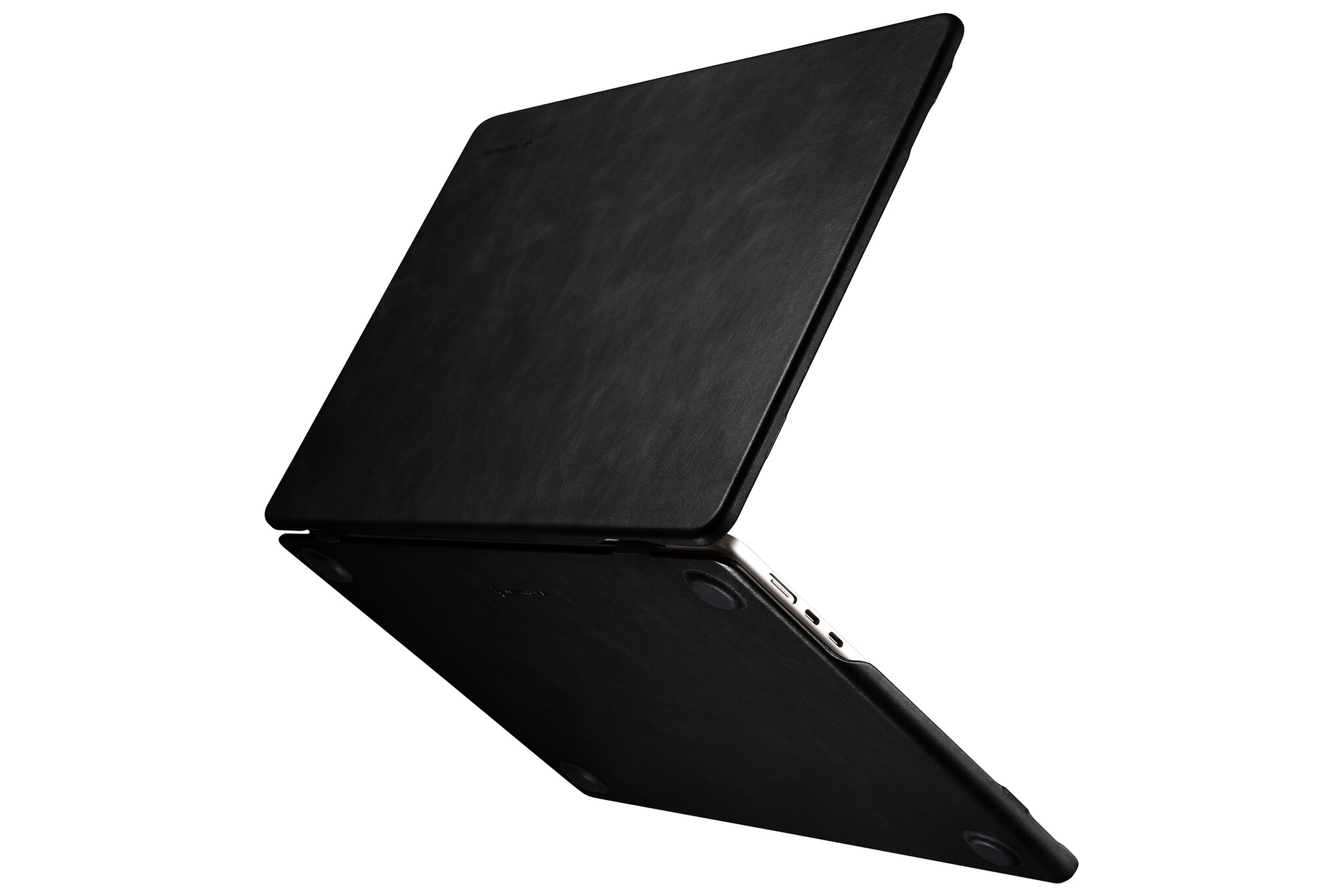 MacBook Pro 14 inch (2021-2026) Leren cover hoes - Zwart