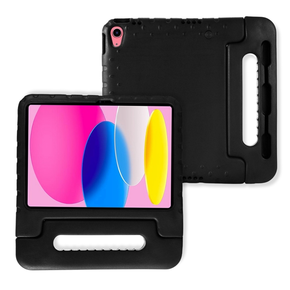 iPad 11 inch (2025) A16 EVA Schokbestendige Kinderhoes met handvat - Zwart