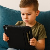 iPad 11 inch (2025) A16 EVA Schokbestendige Kinderhoes met handvat - Zwart