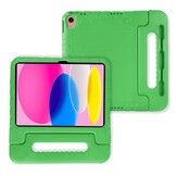 iPad 11 inch (2025) A16 EVA Schokbestendige Kinderhoes met handvat - Groen