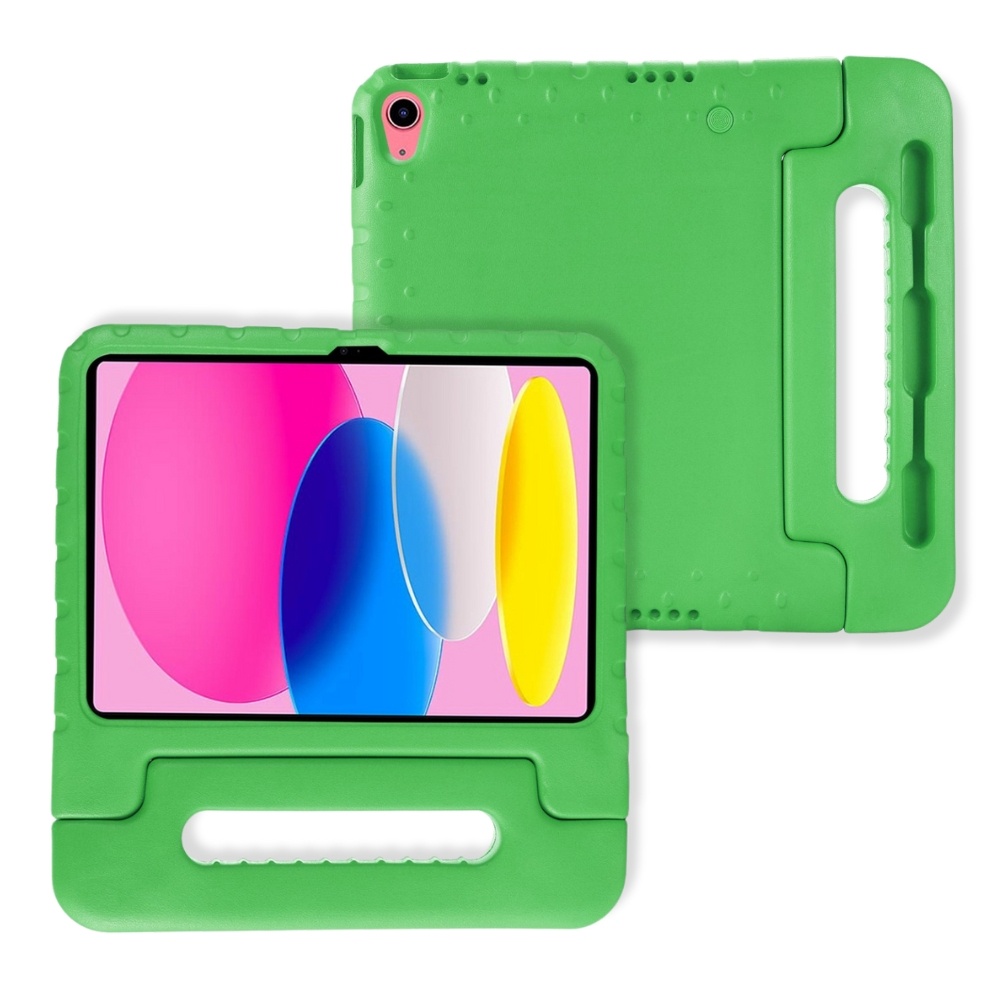 iPad 11 inch (2025) A16 EVA Schokbestendige Kinderhoes met handvat - Groen