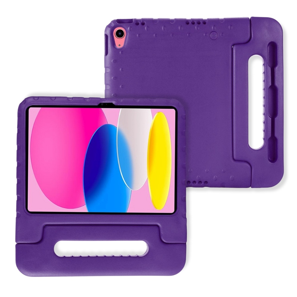 iPad 11 inch (2025) A16 EVA Schokbestendige Kinderhoes met handvat - Paars
