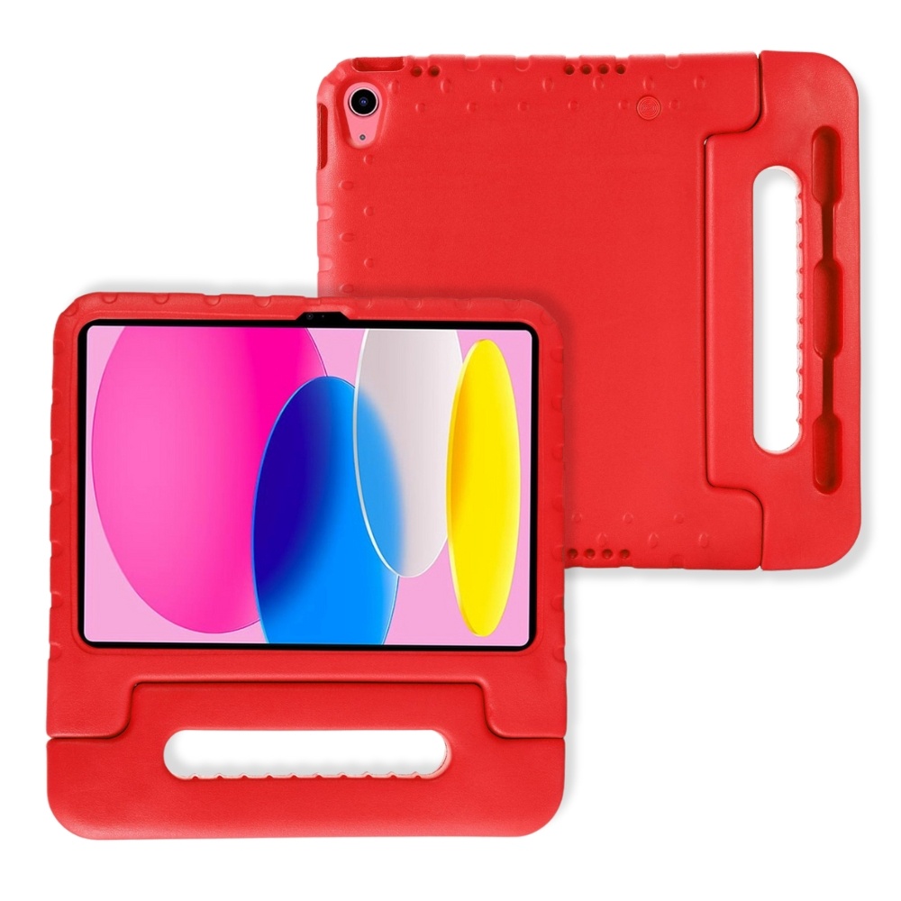 iPad 11 inch (2025) A16 EVA Schokbestendige Kinderhoes met handvat - Rood