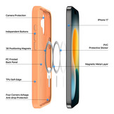 iPhone 17 hoesje - slanke backcover met MagSafe ondersteuning - Oranje