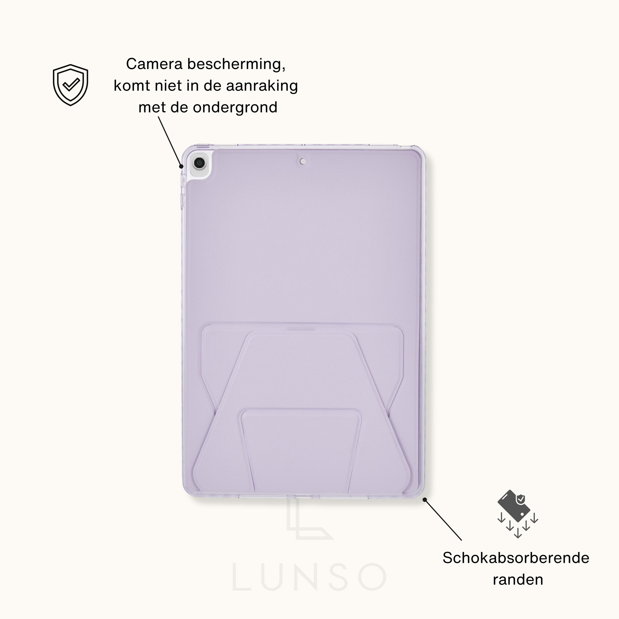 Stevige en slanke back cover hoesje Paars voor iPad 11 inch (2025) A16 met standfunctie