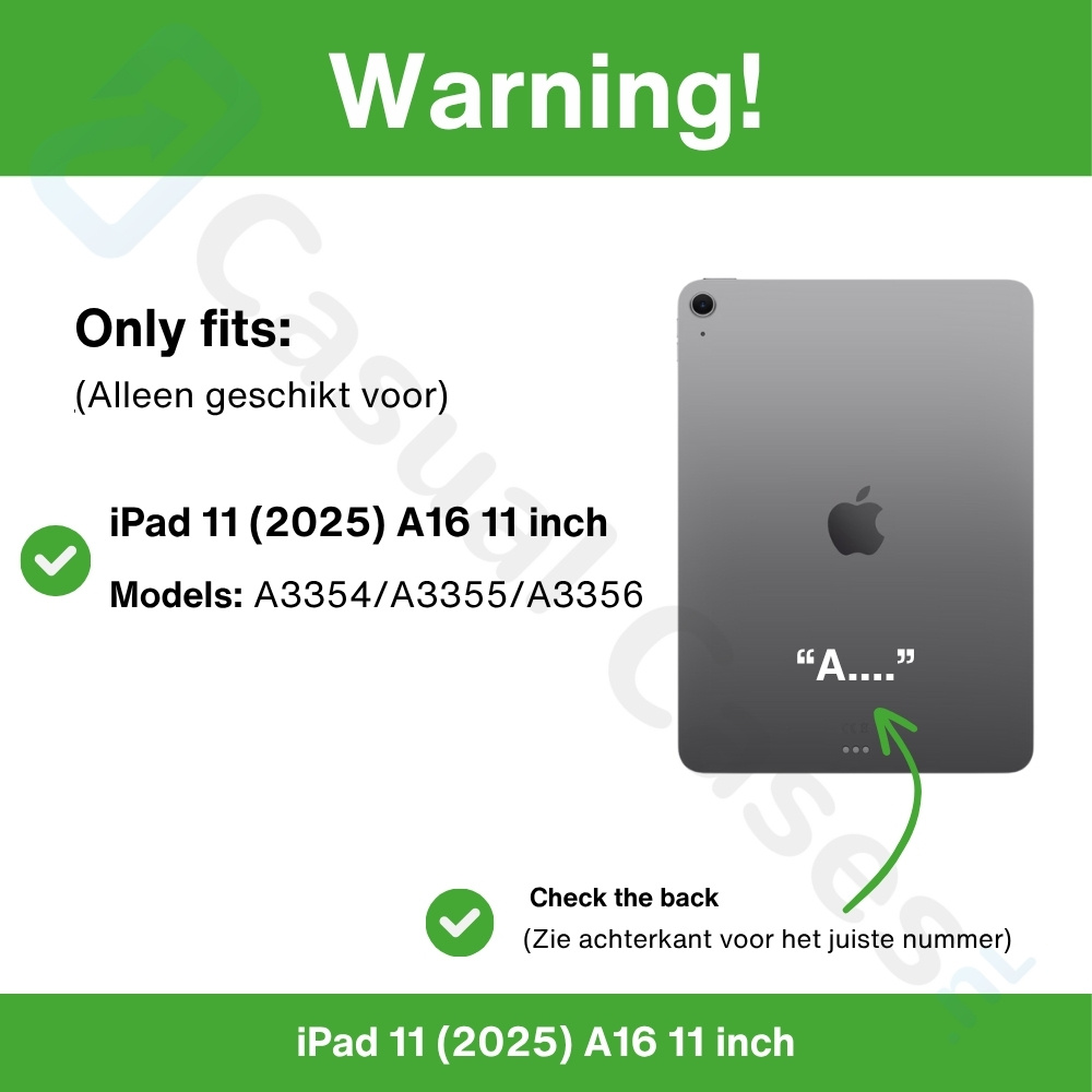 Stevige en slanke back cover hoesje Zwart voor iPad 11 inch (2025) A16 met standfunctie