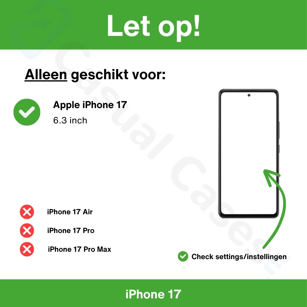 iPhone 17 Telefoonhoes met koord + kaarthouder - Zwart