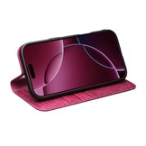 iPhone 17 leren bookcase hoesje - Croco Roze