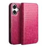iPhone 17 leren bookcase hoesje - Croco Roze