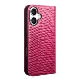 iPhone 17 leren bookcase hoesje - Croco Roze