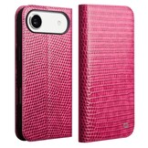 iPhone 17 Air leren bookcase hoesje - Croco Roze