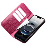 iPhone 17 Air leren bookcase hoesje - Croco Roze