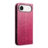 iPhone 17 Air leren bookcase hoesje - Croco Roze