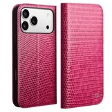 iPhone 17 Pro leren bookcase hoesje - Croco Roze