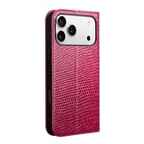 iPhone 17 Pro leren bookcase hoesje - Croco Roze