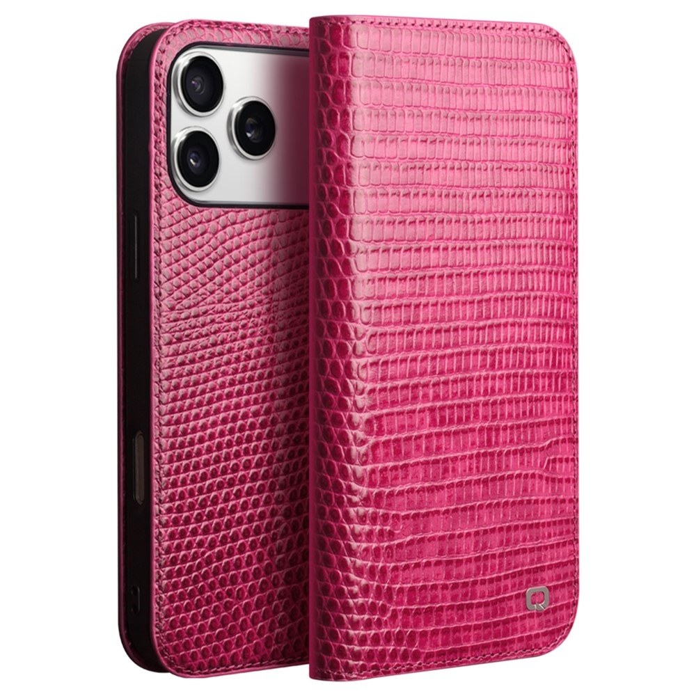 iPhone 17 Pro Max leren bookcase hoesje - Croco Roze