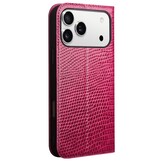 iPhone 17 Pro Max leren bookcase hoesje - Croco Roze