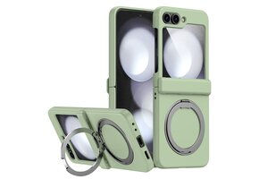 Lunso Samsung Galaxy Z Flip 7 backcover hoesje met MagSafe-ring - Lichtgroen