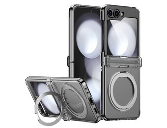 Lunso Samsung Galaxy Z Flip 7 FE / Z Flip6 backcover hoesje met MagSafe-ring - Transparant