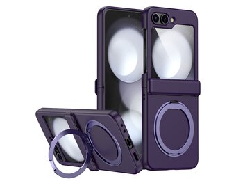 Lunso Samsung Galaxy Z Flip 7 FE / Z Flip6 backcover hoesje met MagSafe-ring - Paars