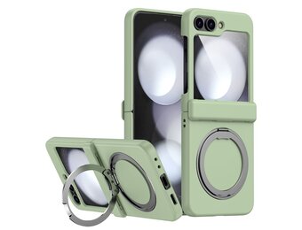 Lunso Samsung Galaxy Z Flip 7 FE / Z Flip6 backcover hoesje met MagSafe-ring - Lichtgroen