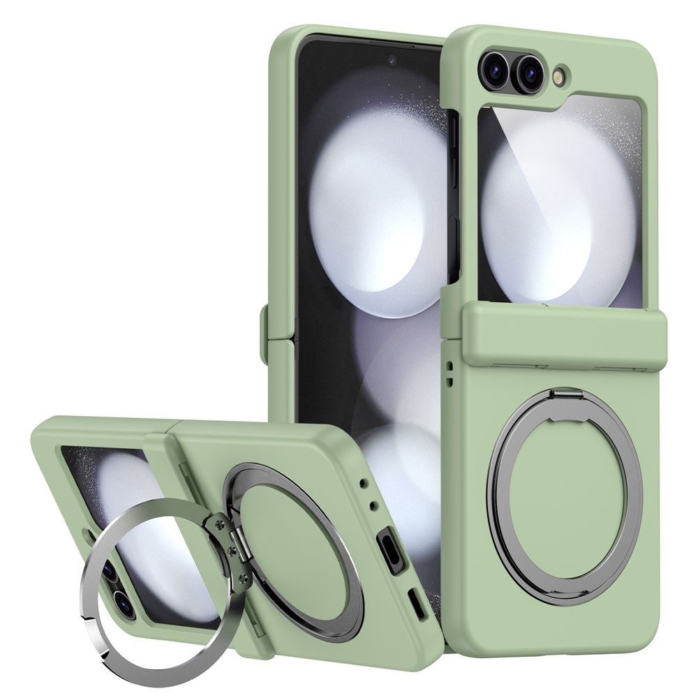 Samsung Galaxy Z Flip 7 FE / Z Flip6 hoesje backcover met MagSafe-ring en standfunctie - Lichtgroen
