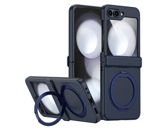 Lunso Samsung Galaxy Z Flip 7 FE / Z Flip6 backcover hoesje met MagSafe-ring - Donkerblauw