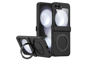 Lunso Samsung Galaxy Z Flip 7 FE / Z Flip6 backcover hoesje met MagSafe-ring - Zwart