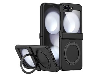 Lunso Samsung Galaxy Z Flip 7 FE / Z Flip6 backcover hoesje met MagSafe-ring - Zwart