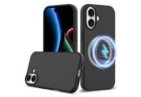 Lunso iPhone 17 hoesje - Flexibel siliconen Backcover met MagSafe - Zwart