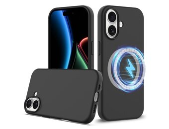 Lunso iPhone 17 hoesje - Flexibel siliconen Backcover met MagSafe - Zwart