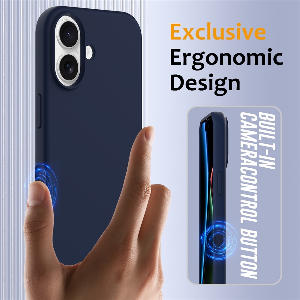 iPhone 17 Hoesje Flexibel siliconen Backcover met MagSafe ondersteuning - Donkerblauw