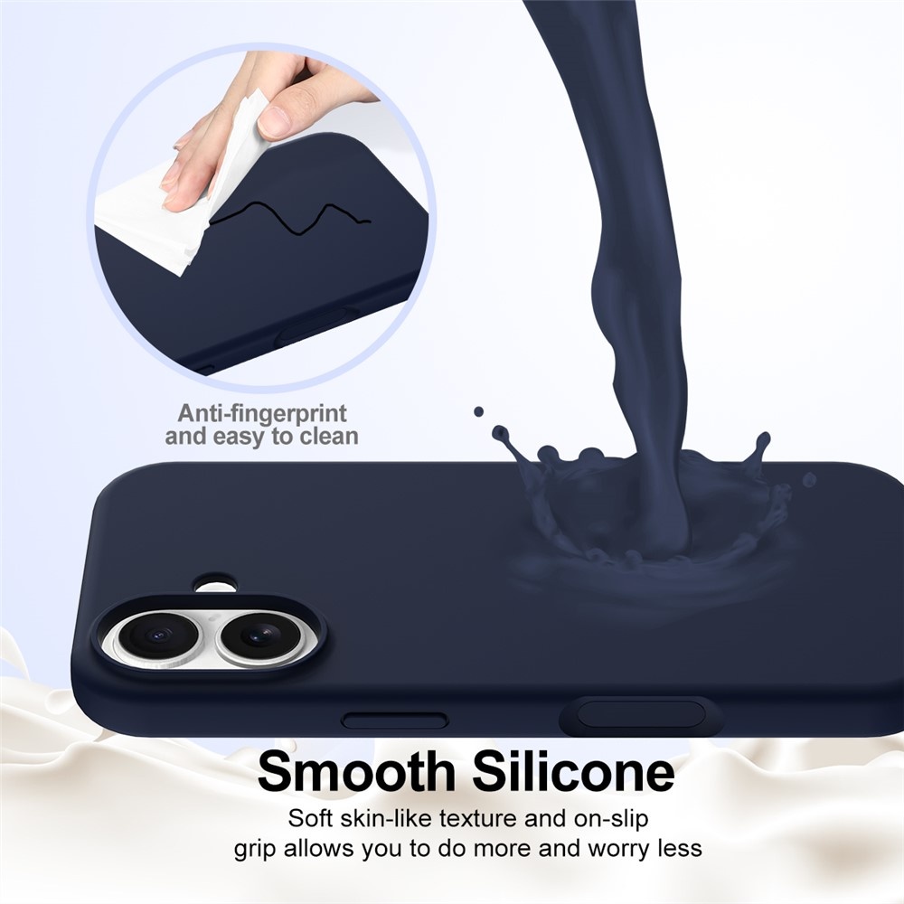 iPhone 17 Hoesje Flexibel siliconen Backcover met MagSafe ondersteuning - Donkerblauw