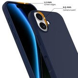 iPhone 17 Hoesje Flexibel siliconen Backcover met MagSafe ondersteuning - Donkerblauw
