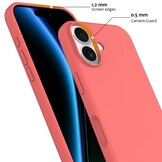 iPhone 17 Hoesje Flexibel siliconen Backcover met MagSafe ondersteuning - Roze