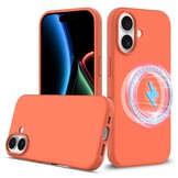 iPhone 17 Hoesje Flexibel siliconen Backcover met MagSafe ondersteuning - Oranje